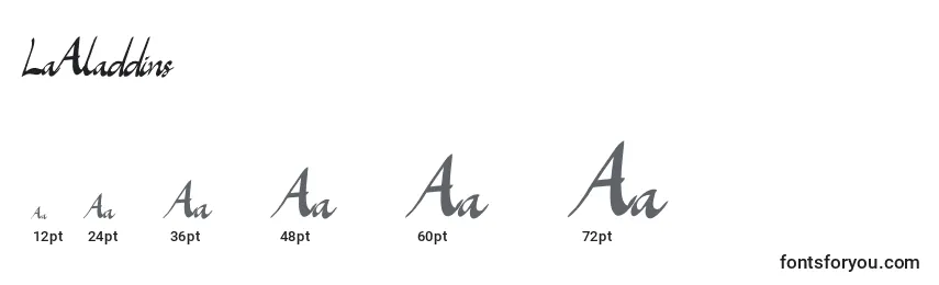 LaAladdins Font Sizes