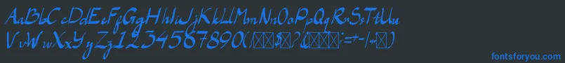 LaAladdinsRegular Font – Blue Fonts on Black Background