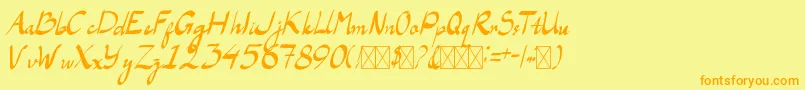 LaAladdinsRegular Font – Orange Fonts on Yellow Background