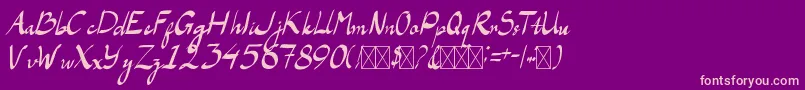 LaAladdinsRegular Font – Pink Fonts on Purple Background