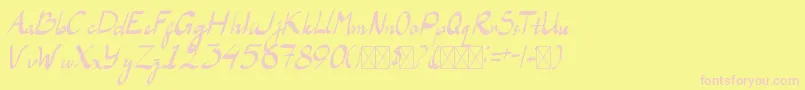 LaAladdinsRegular Font – Pink Fonts on Yellow Background