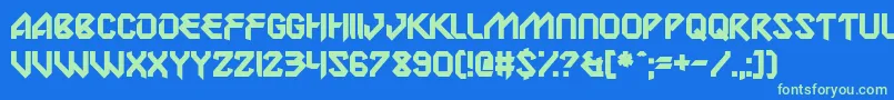 Lab Pulsar Font – Green Fonts on Blue Background