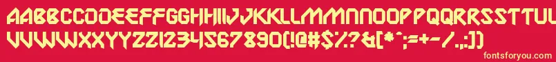 Lab Pulsar Font – Yellow Fonts on Red Background