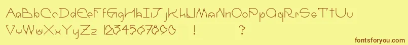 UmbraRegular Font – Brown Fonts on Yellow Background