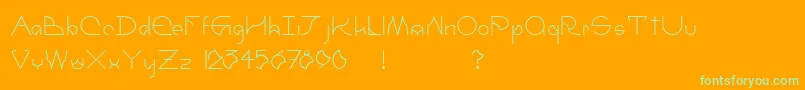 Fonte UmbraRegular – fontes verdes em um fundo laranja