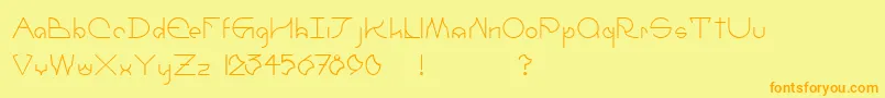 UmbraRegular Font – Orange Fonts on Yellow Background