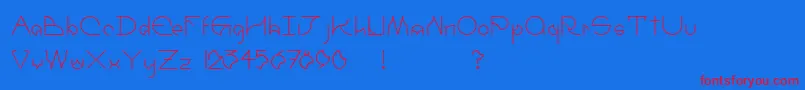 UmbraRegular Font – Red Fonts on Blue Background