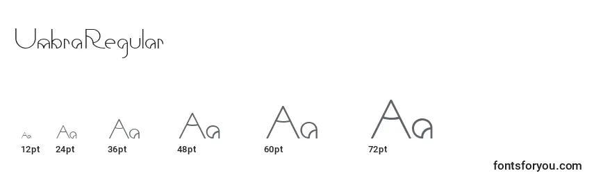 UmbraRegular Font Sizes