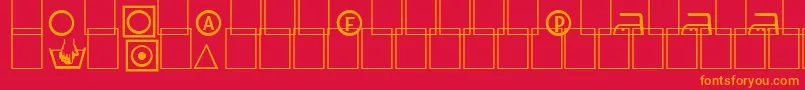 Fonte Labels – fontes laranjas em um fundo vermelho
