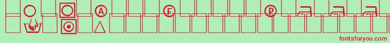 Fonte Labels – fontes vermelhas em um fundo verde