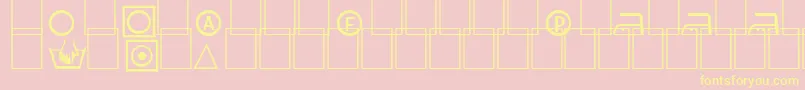 Labels-Schriftart – Gelbe Schriften auf rosa Hintergrund