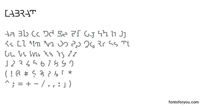 A fonte LABRAT   (132091) – alfabeto, números, caracteres especiais