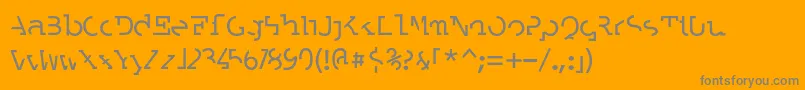 LABRAT  -Schriftart – Graue Schriften auf orangefarbenem Hintergrund