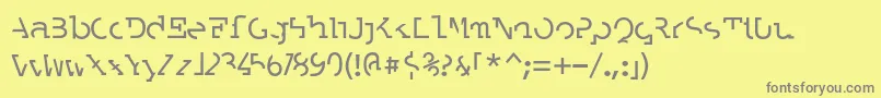 フォントLABRAT   – 黄色の背景に灰色の文字