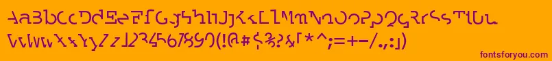 LABRAT  -Schriftart – Violette Schriften auf orangefarbenem Hintergrund