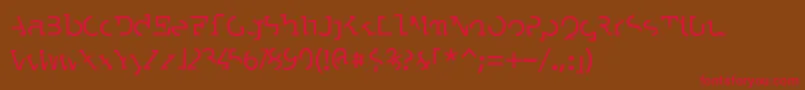 フォントLABRAT   – 赤い文字が茶色の背景にあります。