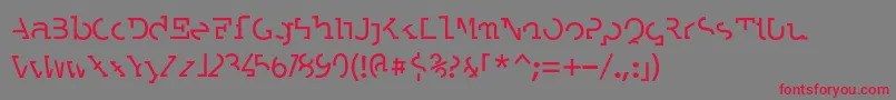 フォントLABRAT   – 赤い文字の灰色の背景