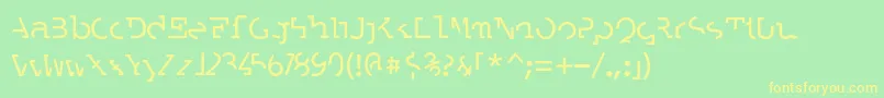 フォントLABRAT   – 黄色の文字が緑の背景にあります