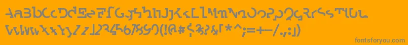 フォントLABRATB  – オレンジの背景に灰色の文字