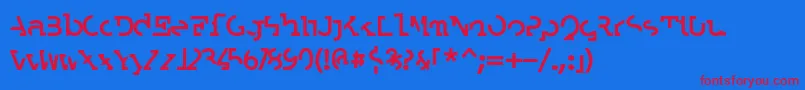 LABRATB  Font – Red Fonts on Blue Background