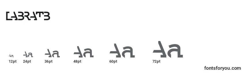 Размеры шрифта LABRATB  (132092)