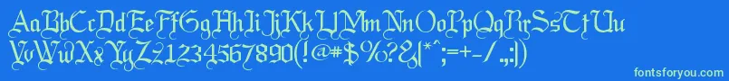 LABRIT   Font – Green Fonts on Blue Background