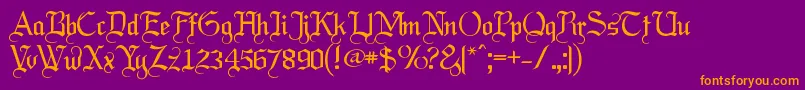 LABRIT  -Schriftart – Orangefarbene Schriften auf violettem Hintergrund