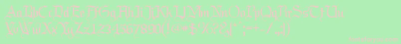 LABRIT  -fontti – vaaleanpunaiset fontit vihreällä taustalla