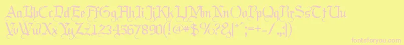 LABRIT  -fontti – vaaleanpunaiset fontit keltaisella taustalla