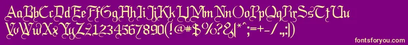 LABRIT  -fontti – keltaiset fontit violetilla taustalla