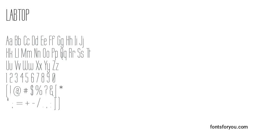 Шрифт LABTOP   (132094) – алфавит, цифры, специальные символы