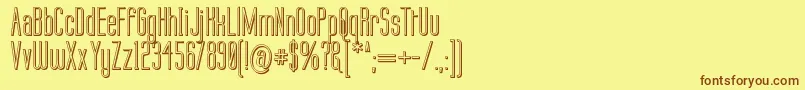 Labtop 3D-fontti – ruskeat fontit keltaisella taustalla