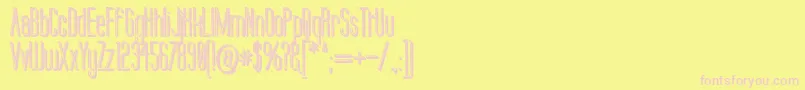 Labtop Candy Extra-fontti – vaaleanpunaiset fontit keltaisella taustalla