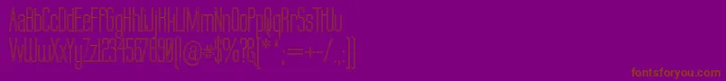 Labtop Outline-Schriftart – Braune Schriften auf violettem Hintergrund