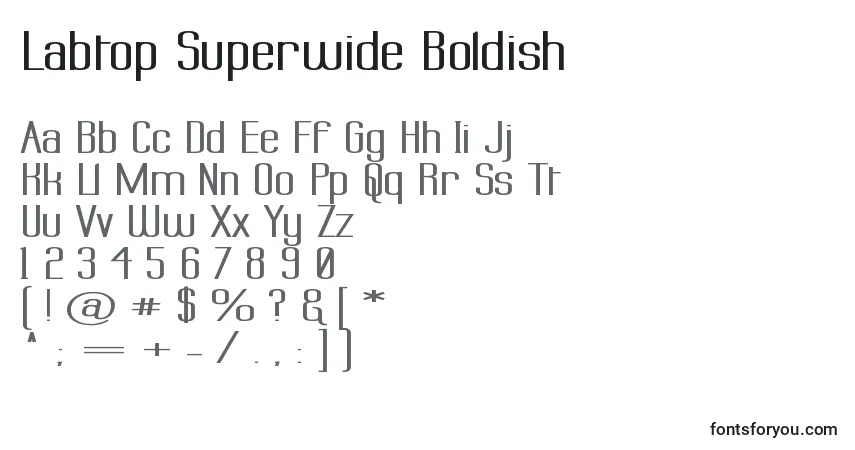 Шрифт Labtop Superwide Boldish – алфавит, цифры, специальные символы
