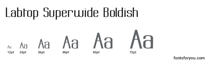 Labtop Superwide Boldish-fontin koot