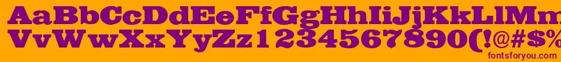 EgyptianwideRegular Font – Purple Fonts on Orange Background