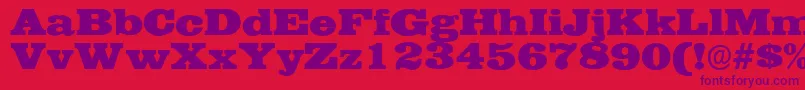 EgyptianwideRegular Font – Purple Fonts on Red Background