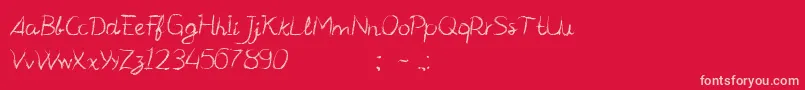 フォントCfmanifestoRegular – 赤い背景にピンクのフォント