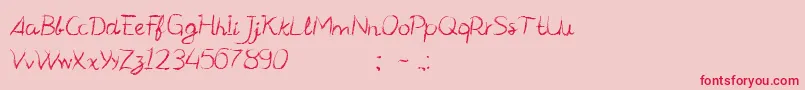 CfmanifestoRegular Font – Red Fonts on Pink Background