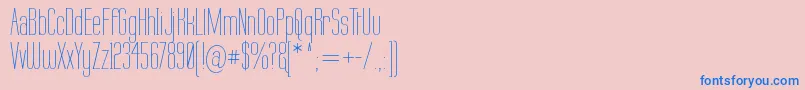 Labtop Thin Font – Blue Fonts on Pink Background