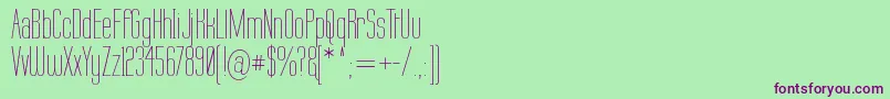Labtop Thin Font – Purple Fonts on Green Background