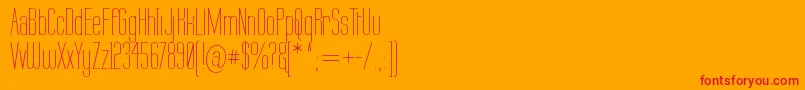 フォントLabtop Thin – オレンジの背景に赤い文字