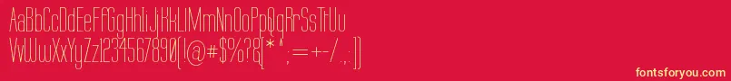 Labtop Thin-Schriftart – Gelbe Schriften auf rotem Hintergrund