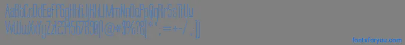 Labtop Upper Outline-Schriftart – Blaue Schriften auf grauem Hintergrund