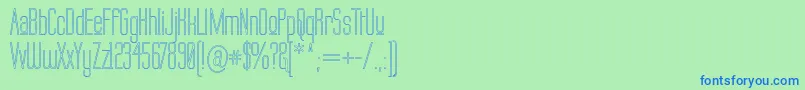 Labtop Upper Outline Font – Blue Fonts on Green Background