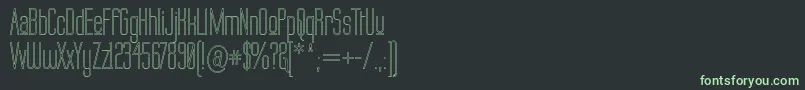 フォントLabtop Upper Outline – 黒い背景に緑の文字