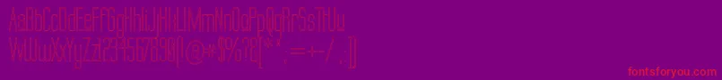 Labtop Upper Outline-Schriftart – Rote Schriften auf violettem Hintergrund