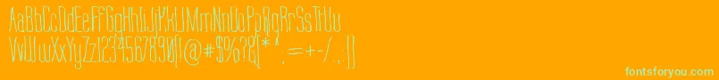 Labtop Warp 1 Font – Green Fonts on Orange Background