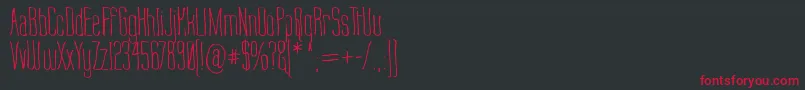 フォントLabtop Warp 1 – 黒い背景に赤い文字